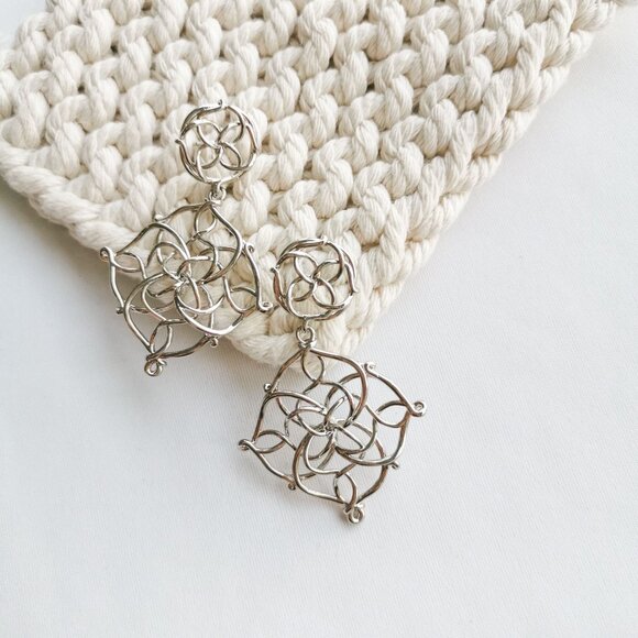 Kendra Scott Kelly Silver Statement Earrings - Picture 3 of 3